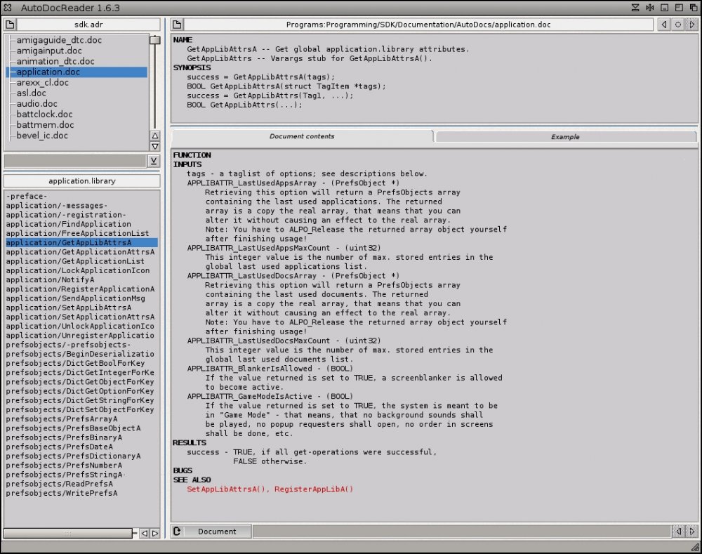 AutoDocs Reader AmigaOS 4