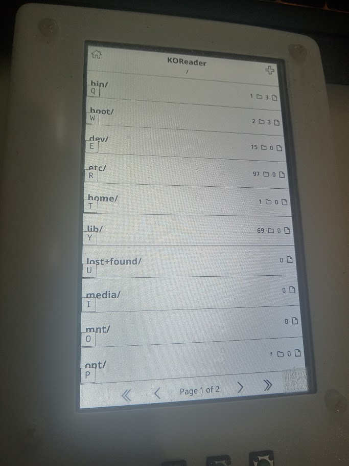 First boot of KoReader