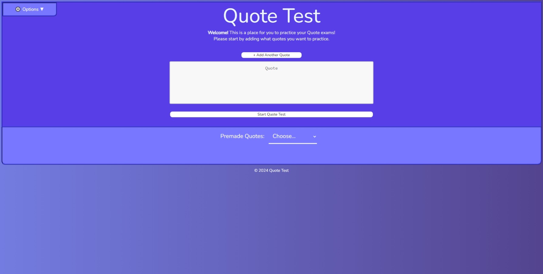 Quote Test Website